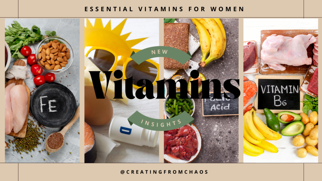an infographic showing essential nutrients for women