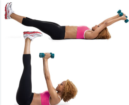 Elevate Your Bedroom Game with 15-Minute Workouts for Athletic Sex 8 Arm Pull over Straight leg Crunch