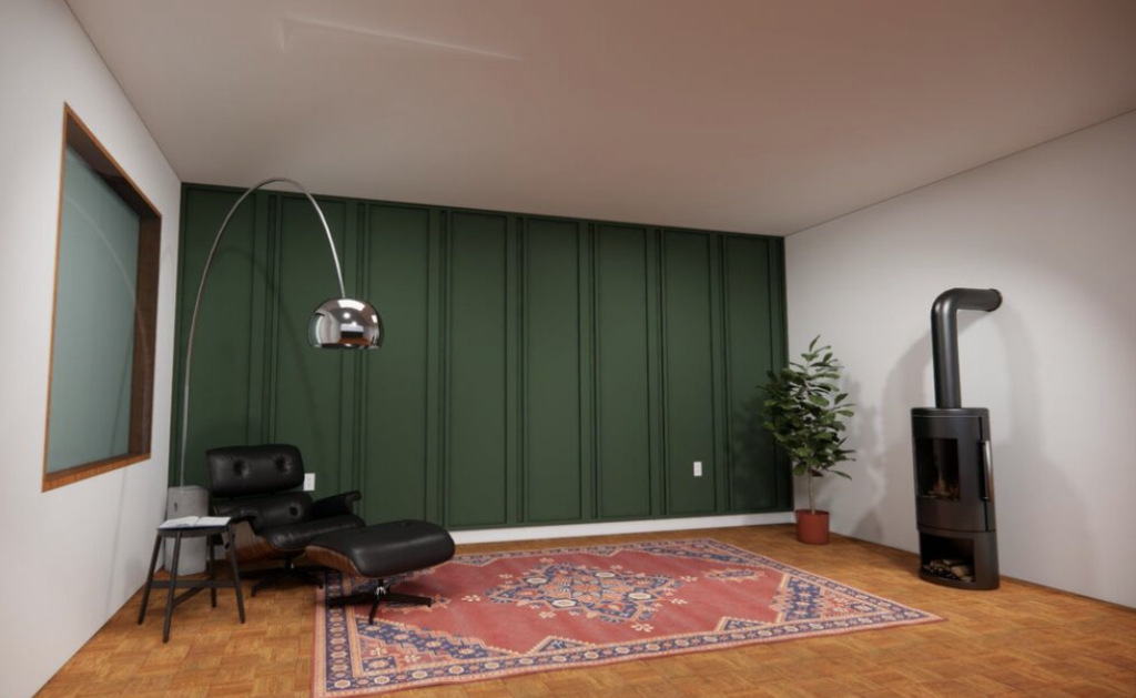 beadboard Green Vertical Stripes, Wall Paneling
