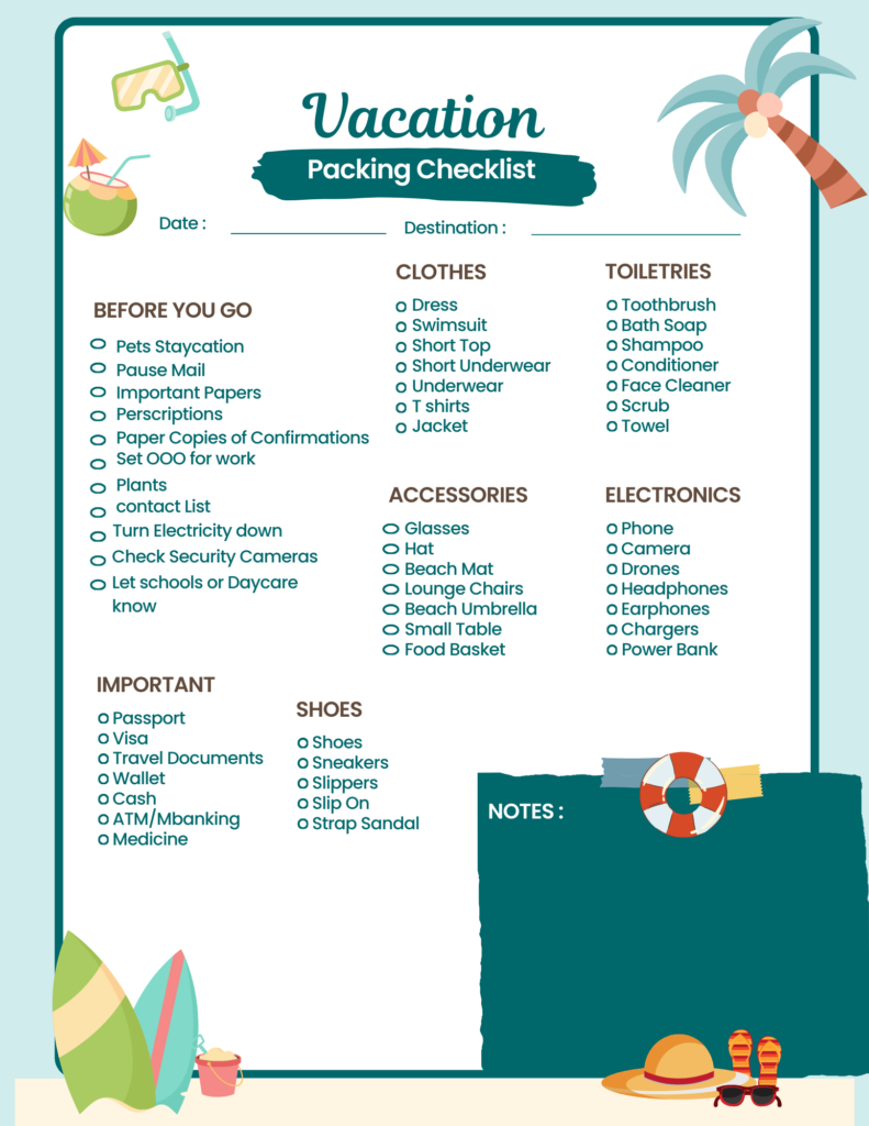 Essential Vacation Planning Tips 2 Download this free packing checklist for your next vacation
