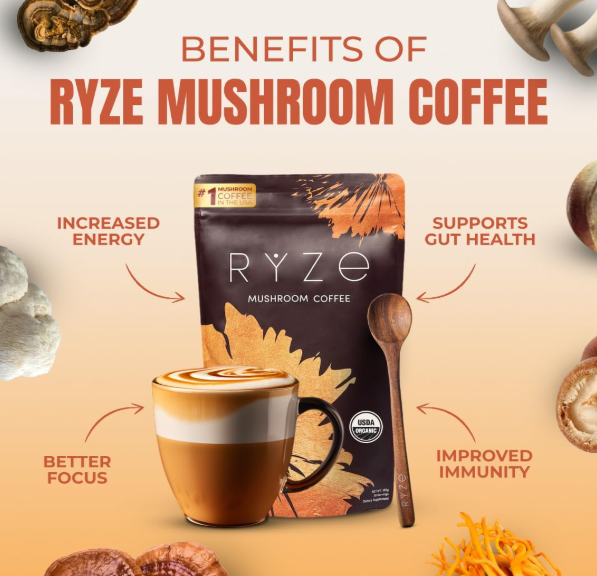 5 Mushroom Coffees That Transform Your Morning Routine 6 Ryze Mushroom Coffee 2 of 5 top mushroom coffee to support increased energy, gut health, better focus and improved immunity