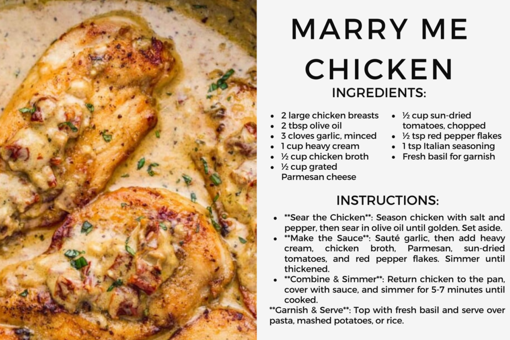 5 Tasty Recipes You Need to Try Today 238 How to Make Marry Me Chicken Recipe Card