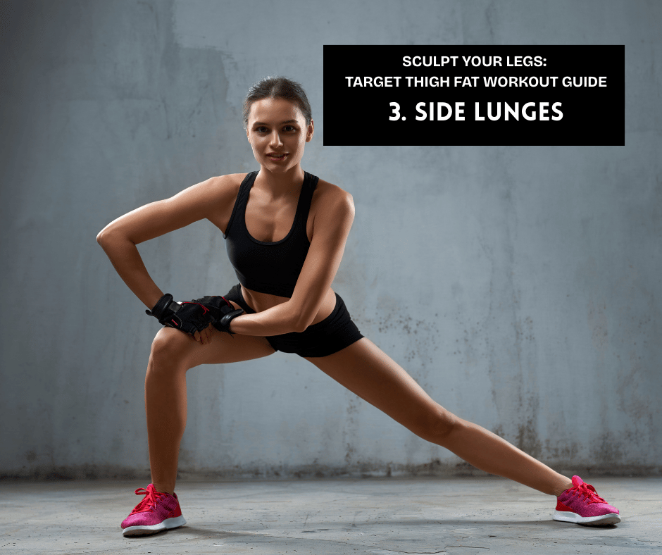 side lunges are similar to front lunges but work the outside of the thigh