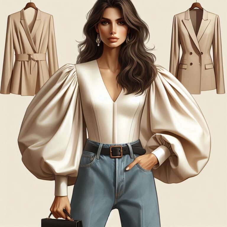 A blouse with volume instantly elevates jeans, trousers, or a midi skirt