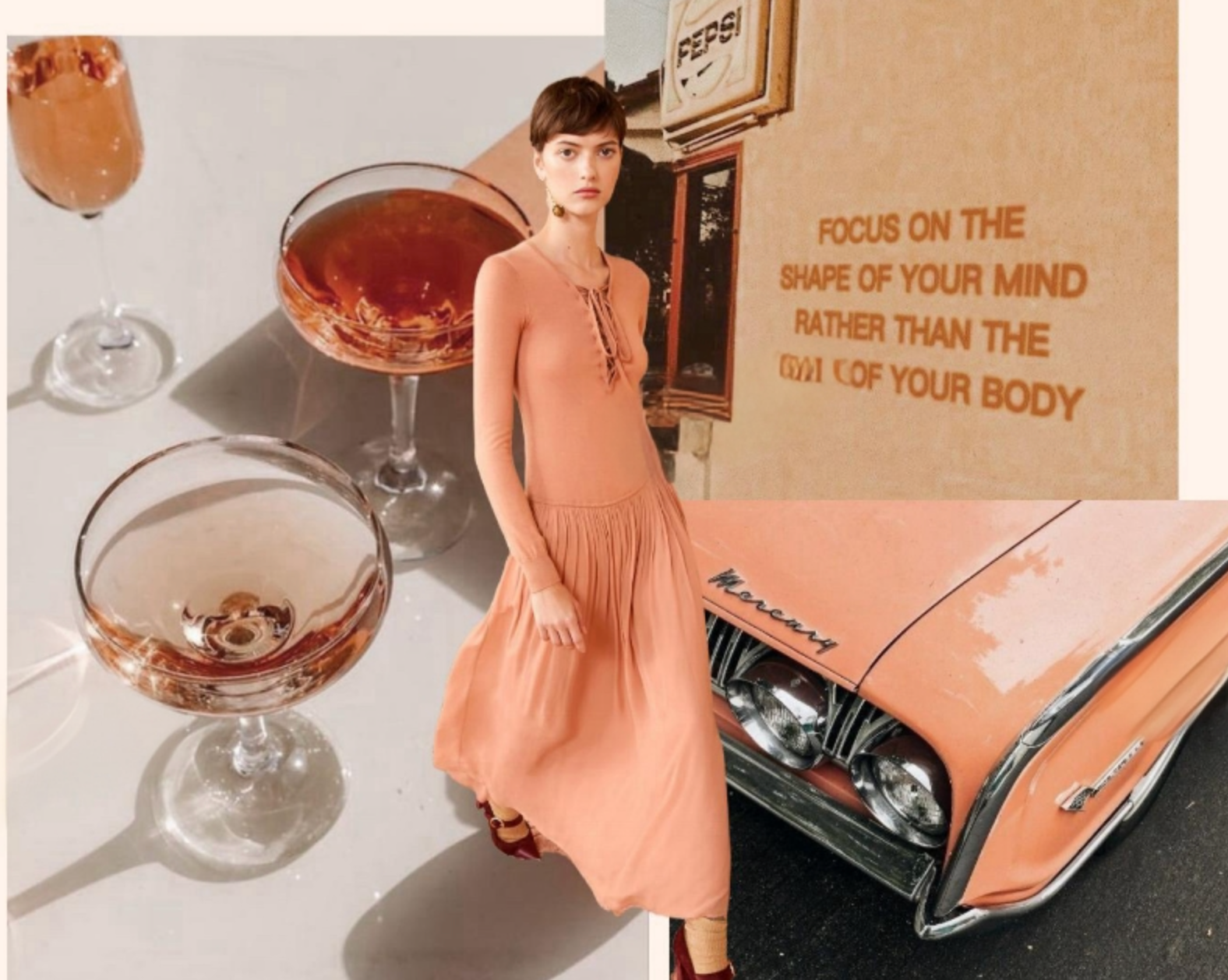 rose peach coral color palette in clothing