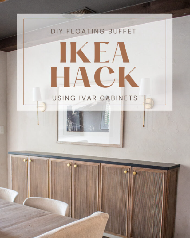 My $500 Budget Dining Room Makeover: A DIY Floating Buffet Without IKEA Cabinets 3 Ikea hack - floating console in dining room