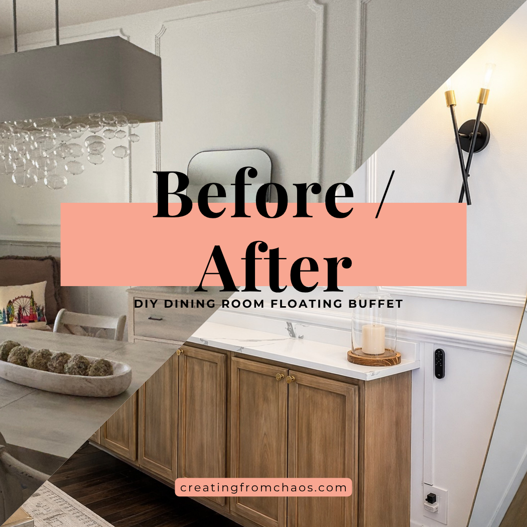 Before & Active DIY dining room floating buffet
