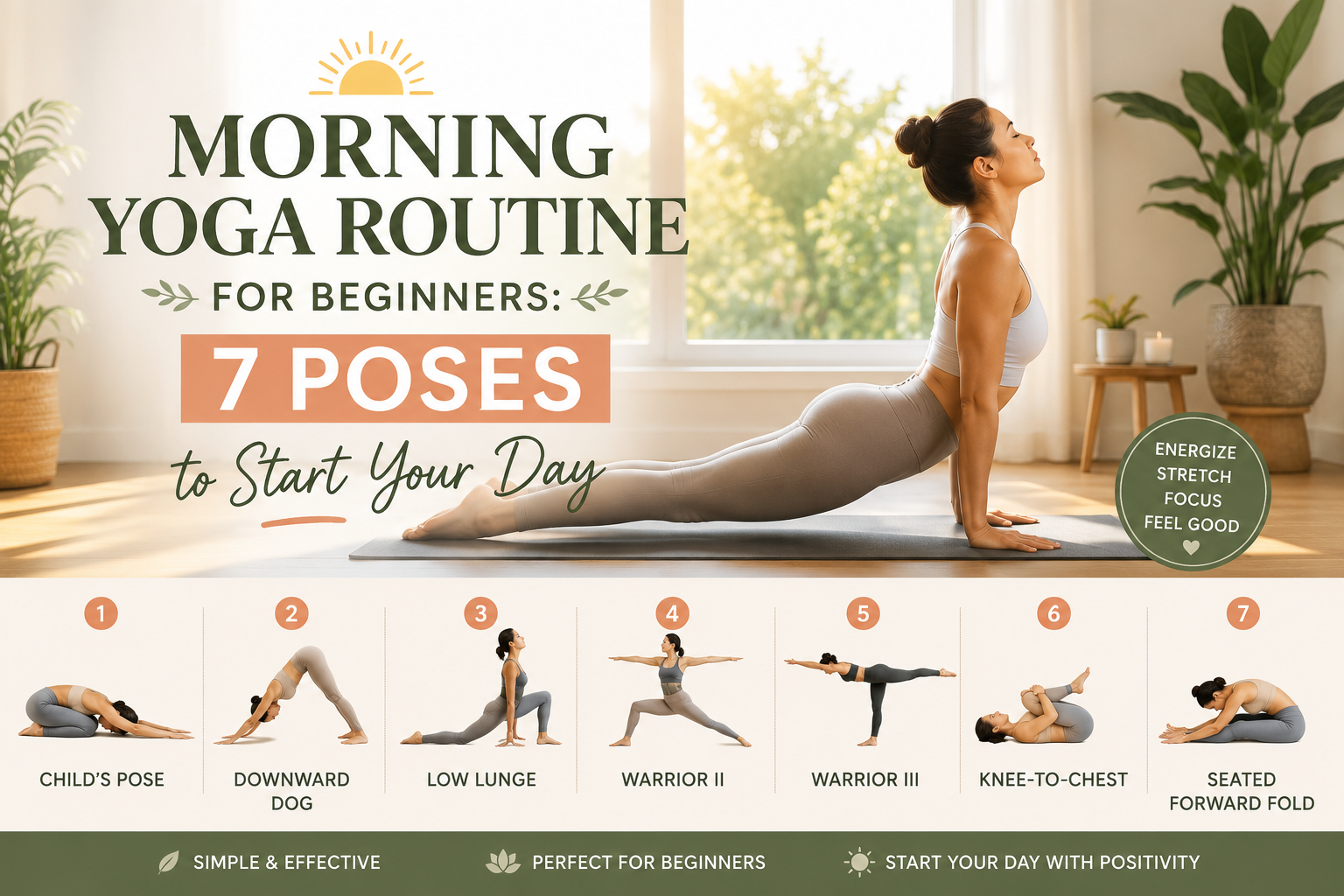Morning yoga routine for beginners: 7 poses to start your day
