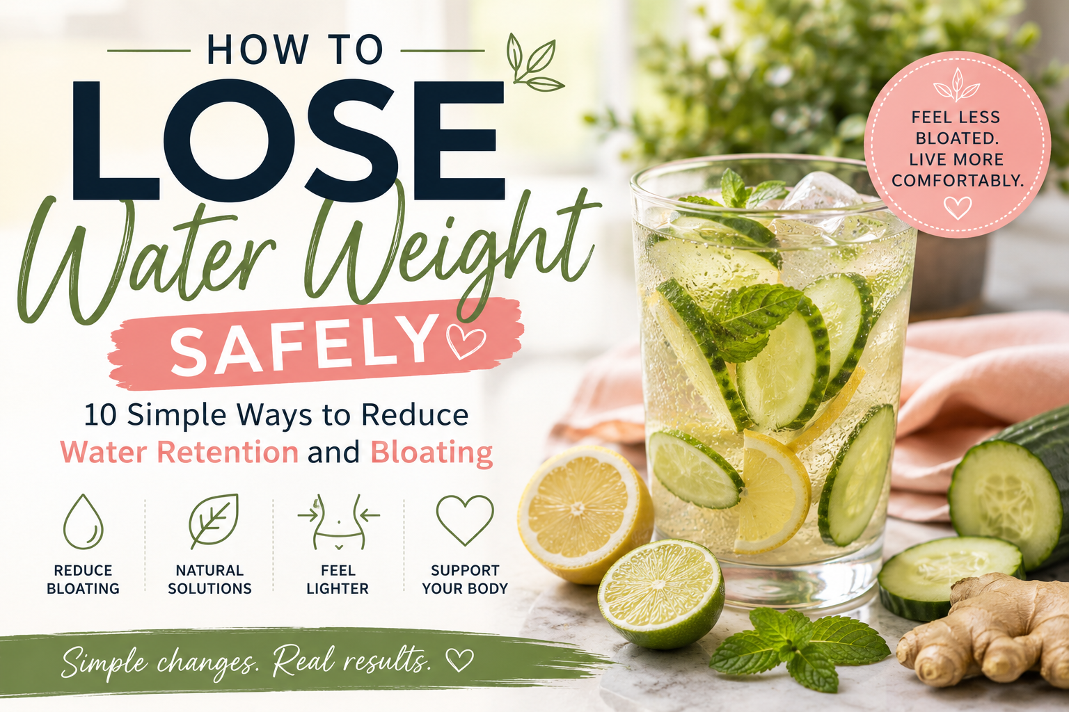 How to lose water weight safely with simple ways to reduce water retention and bloating.